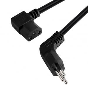China C13 Brazil AC Power Cords Right Angle 90 Degree Power Plug Cable on sale