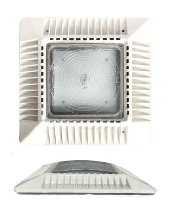 100W 150W LED Canopy Light IP65 16500LM White Finish CE For Parking Structures