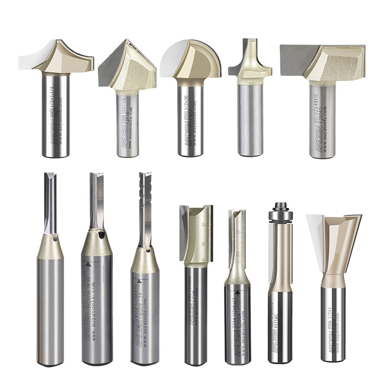 Arden Tideway CNC Bit Tools 1/2 Shank 90 Degree V Type Carbide CNC Woodworking Router Bits Wood Milling Cutter V Bit