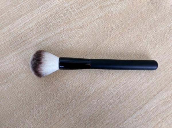 Quality Popular Black  Handle Makeup Powder Brush With Aluminium Ferrule for sale
