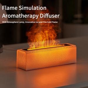 China Lava Flame Simulation Aromatherapy Diffuser Humidifier With Atmosphere Light wholesale