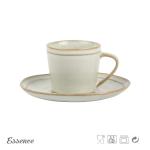 230ml Ceramic Tea Coffee Set / Cup Set , Stoneware Cup And Saucer Eco Friendly