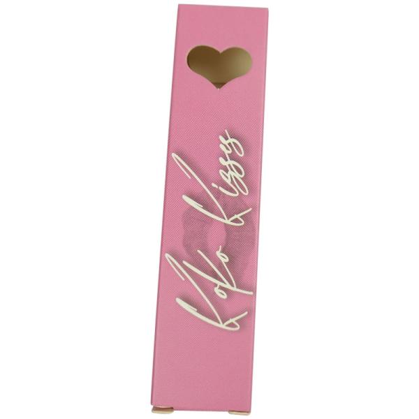 Luxury Custom Printing Pink Fold Cosmetics Lip Gloss Packaging Lipstick Paper Box With Heart Shape
