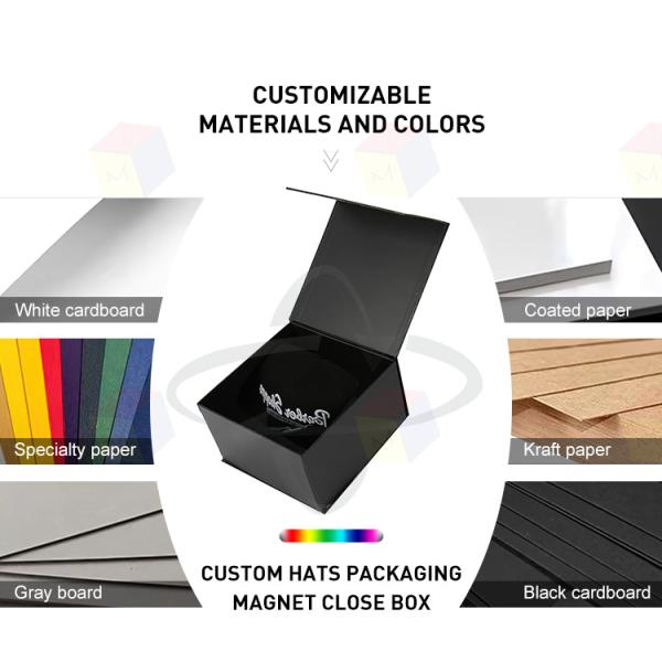 Matte Black Apparel Packaging Box Flat Folding Baseball Cap Shipping Box