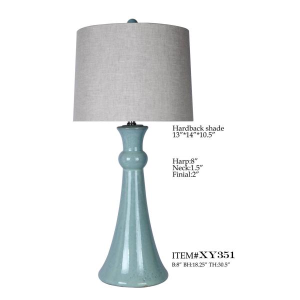 TC Porcelain Simple Modern Table Lamp 14*30.25" Blue White