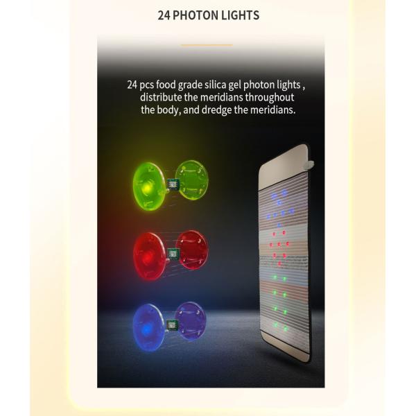 Far Infrared Rainbow Mat for Pain Relief 180*70/190*80 cm and 12-30 Photon Lights