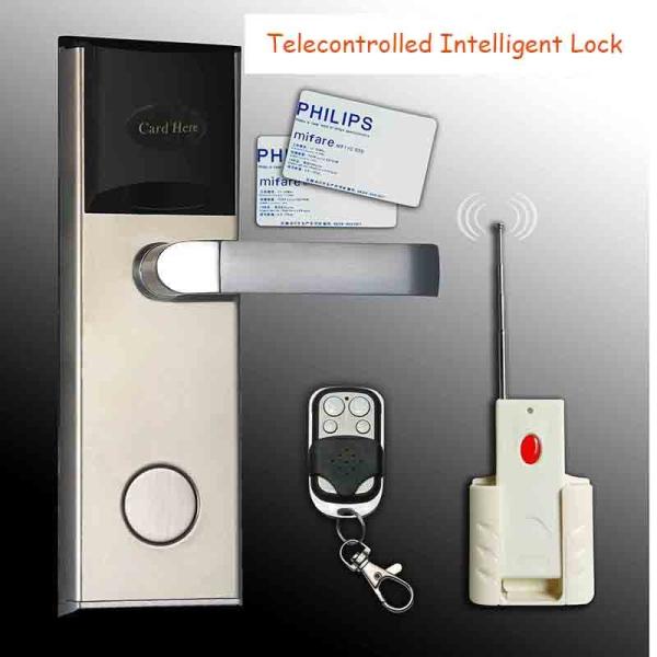 Quality Satin Stainless Steel Remote Control Electronic  Hotel Door Lock for sale