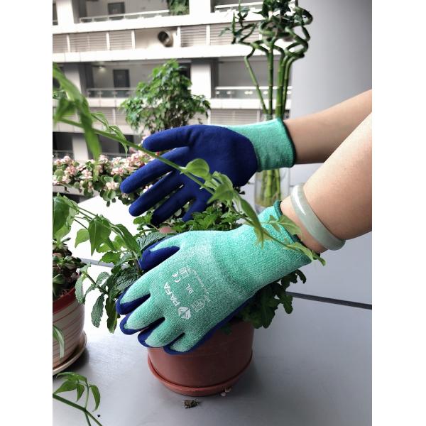 Orange Polyester Seamless Liner Ultimate Dexterity Rubber Protective Gardening Gloves