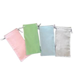 China Customizable Soft Drawstring Eyeglass Pouch Glasses Case Fashionable wholesale