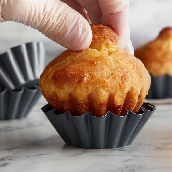 Quality Foodservice NSF Telfon Nonstick Aluminium Cupcake Mould Mini Fluted Brioche Cake Pan Mold for sale