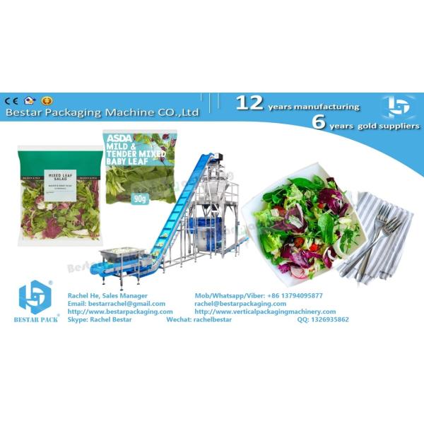 Mixing salad leafy vegetables automatic weighing and pouch packaging machine