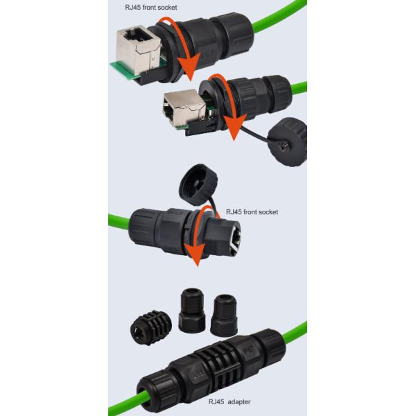 8P8C Rj45 Extender Straight Female RJ45 Connector With Dust Cover For Network