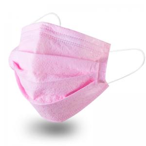 China Fluid Resistant Pink Disposable Mask , Custom Surgical Mask Windproof Keep Warm wholesale