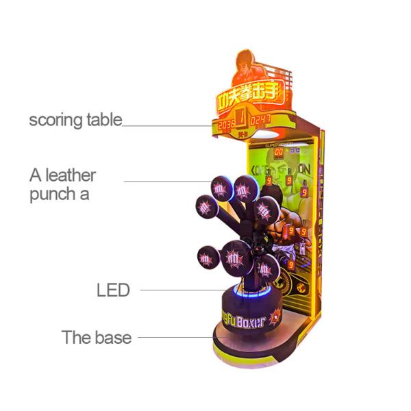 2000W Boxing Arcade Machine Coin pusher Multiple Goals Boxer Punch Game