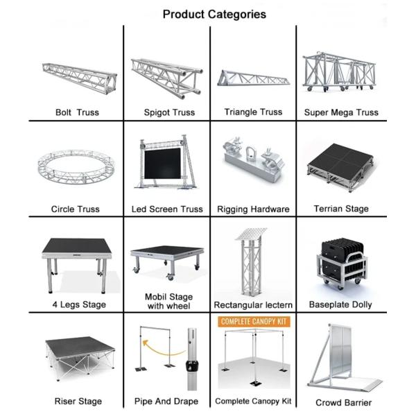 Square Aluminium Stage Deck Black Waterproof Modular Stage Platform