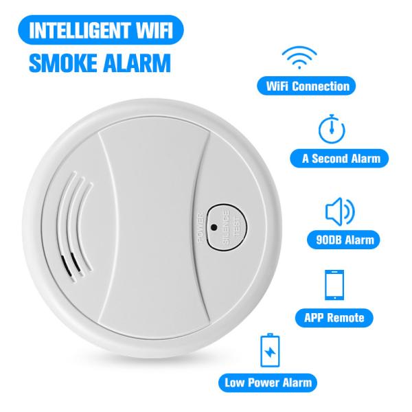Wireless Photoelectric Smoke Alarm Detector 90db Decibel With Remote Control