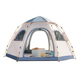 China Hexagon 4 Person Camping Sun Shade Tents Outdoor Double Layer Rain Wind Protection wholesale
