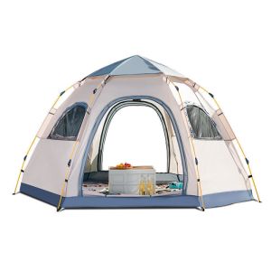 Buy cheap Hexagon 4 Person Camping Sun Shade Tents Outdoor Double Layer Rain Wind from wholesalers