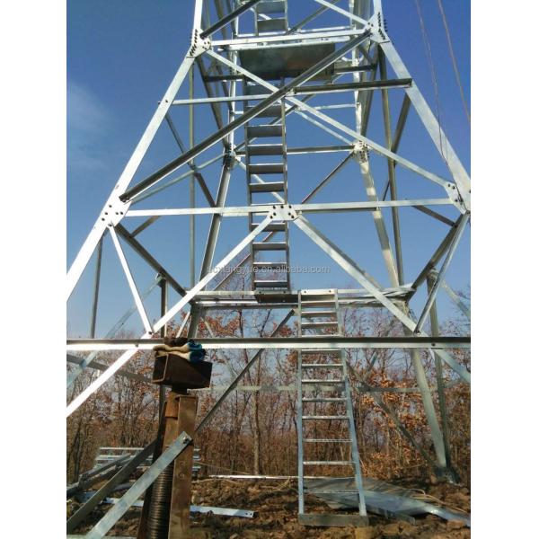 35FT 40FT Galvanized Tube Triangular Lattice Gsm Radio Cell Communication Tower