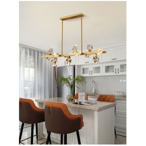 Modern Circle Rectangle Chandelier Lighting Living Dining Room Diamond Crystal