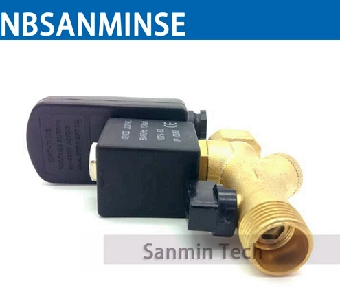 NBSANMINSE Electronic Drain Valve G1/2 1.6 Mpa SR-B-15 Brass Solenoid Valve DC24V AC220V Air Compressor Drainer