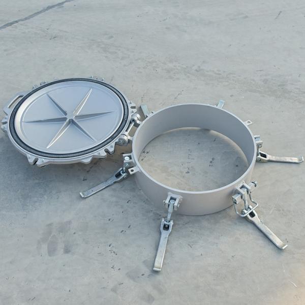 Highly Accurate Aluminum Alloy Six-jaw Quick-open Manhole Cover Seat for Tanker Explosion-proof