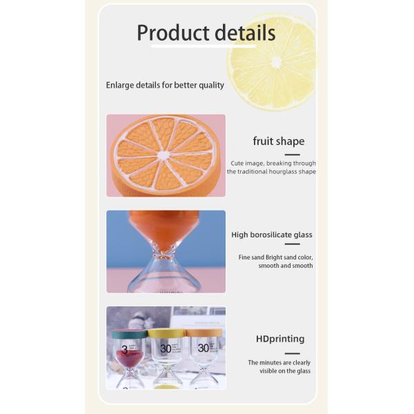 Home Decor Resin Yoga Hourglass Shaped Fruit Mini Hourglass Timer