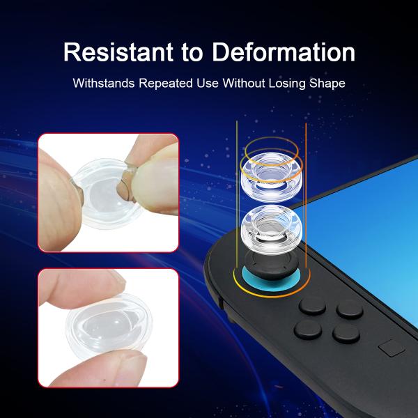 Crystal Clear Transparent Liquid Silicone Joystick Thumb Grip Caps for Nintendo Switch 2 – Enhanced Comfort & Control