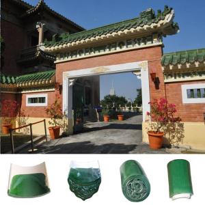 China Plain Chinese Ceramic Roof Tiles Green Glazed Handmade Clay Roof Tiles wholesale