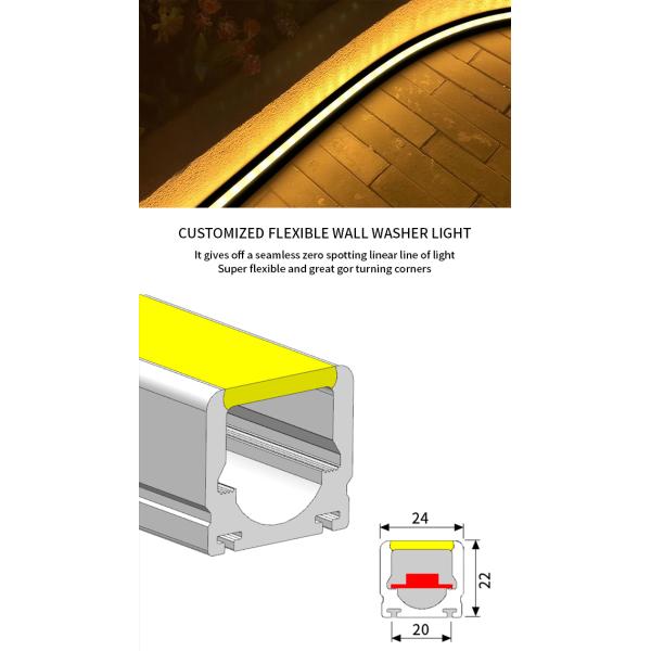 Top And Side Bend Flexible LED Neon Strip Lights 24V Silicone Flex LED Wall Washer IP65