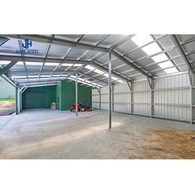 Sliding Door Prefabricated Goat Farm Shed with Design and Single Steel Sheet Roofing