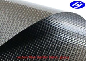 Plain Carbon Artificial Leather Fabric / Corrosion Resistance Black Carbon Fiber Fabric