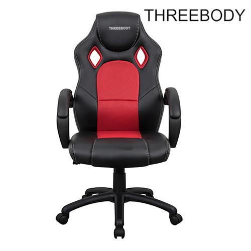 Quality Black And  Red Executive Racing Office Chair Breathable High Straight Back for sale