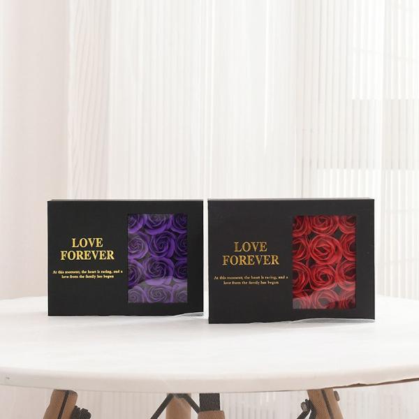 Elegant Black Color Custom Logo Printing Rigid Cardboard Jewelry Flower Gift Packaging Box