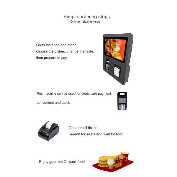 15.6 inch HD Capacitive Touch Screen Self Ordering Kiosk Manufacturer For Restaurant/Hotel