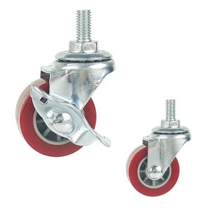 ISO9001 PU 2 Inch Swivel Caster Wheels With Side Brake