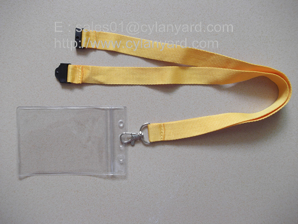 Personalized printed lanyard with vinyl badge sleeve