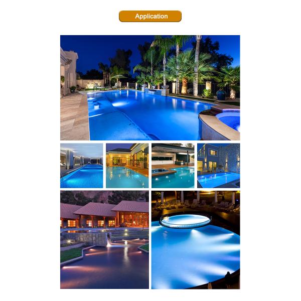 Waterproof PAR56 LED Pool Light 316 SS ABS housing Ultra Thin 7.5mm Resin Filled Wall Mounted 230MM 18W 25W DC AC12V