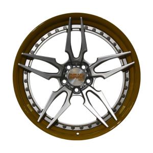 China factory direct custom 18 to 22 inch aluminum yellow brushed car forged wheels wholesale
