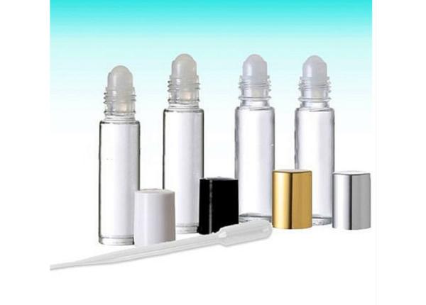 Quality Various Caps Clear Glass Roll On Bottles Screen Printing Surface Handling for sale