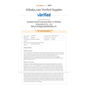 Qingdao Dazefengyang Meter& Welding Instruments Co., Ltd. Certifications