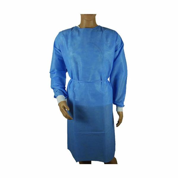 Quality Blue Disposable Non Woven Isolation Gown With Seam Sealing Tape for sale
