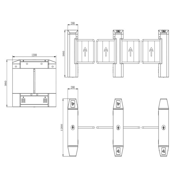 Supermarket Swing Gate Turnstile Anti Climbing With Alarm Function