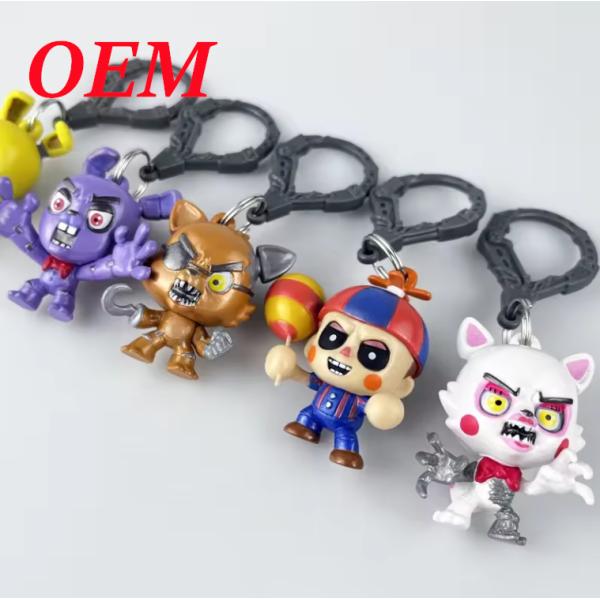 3D Character Keychain with Metal Plastic Key Ring Figure toy Keychain
