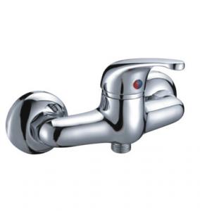 China Contemporary Brass 2 Hole Bathroom Faucet / Chrome Wall Mounted Automatic Shower Mixer wholesale