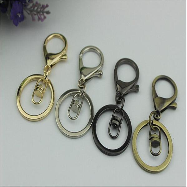 High quality custom gold iron metal key ring zinc alloy snap hook with chain for gift keychains