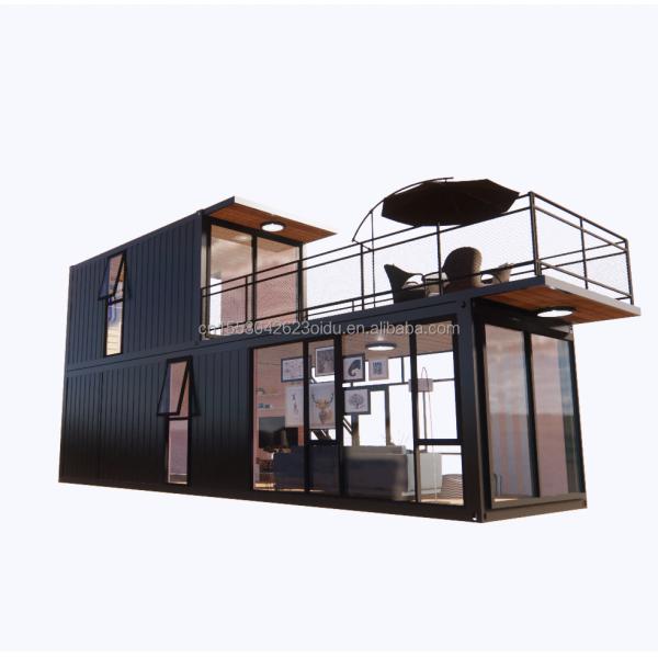 Supermarket Shipping Ready Made Prefab Projects Container Coffee Shop with Log Design
