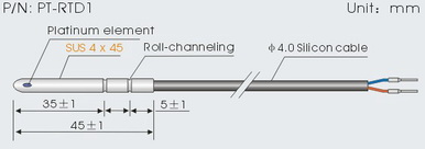 Silicon Round Jacket PT100 PT1000 RTD Temperature Probe Sensor Fast Reaction 0.3 Celsius Tolerance PT-RTD Series