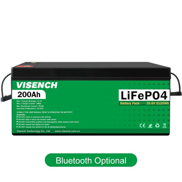 Visench Rechargeable Custom LiFePO4 Battery Pack 24V 200Ah 5120Wh 3000 Cycles