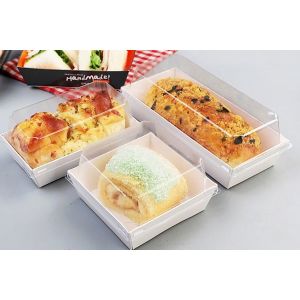 China Baking Foods Paper Takeaway Containers With Plastic Lids Customized Logo wholesale
